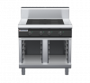 waldorf cue in8400hf-cb-c0 900mm electric induction cooktop on cabinet base with high splashback