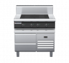 waldorf cue in8400hf-rb-c0 900mm electric induction cooktop on refrigerated base with high splashback