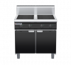 waldorf bold in8400hr5-cd-b0 900mm electric induction cooktop on cabinet base with door and high splashback
