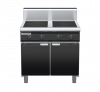 waldorf bold in8400hr5f-cd-b0 900mm electric induction cooktop on cabinet base with door and high splashback