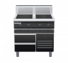 waldorf bold in8400hr3f-rb-b0 900mm electric induction cooktop on refrigerated base with high splashback
