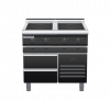 waldorf bold in8400lr3-rb-b0 900mm electric induction cooktop on refrigerated base with low splashback