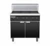 waldorf bold in8600hr2-cd-b0 900mm electric induction cooktop on cabinet base with door and high splashback
