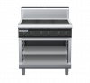 waldorf cue in8600hr2-ob-c0 900mm electric induction cooktop on open base with high splashback