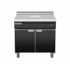 waldorf bold rn8100gl-cd-b0 900mm gas target top on cabinet base with door and low splashback