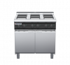waldorf cue rn8600el-cd-c0 900mm electric cooktop sealed hobs on cabinet base with door and low splashback
