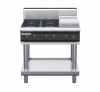 waldorf cue rn8603gh-ls-c0 900mm gas cooktop on leg stand with high splashback