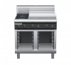 waldorf cue rn8606gh-cb-c0 900mm gas cooktop on cabinet base with high splashback