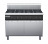 waldorf cue rn8800gh-cd-c0 1200mm gas cooktop oncabinet base with door and high splashback