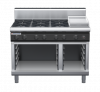 waldorf cue rn8803gh-cb-c0 1200mm gas cooktop on cabinet base with high splashback