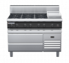 waldorf cue rn8803gh-rb-c0 1200mm gas cooktop on refrigerated base with high splashback