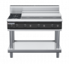 waldorf cue rn8809gh-ls-c0 1200mm gas cooktop on leg stand with high splashback